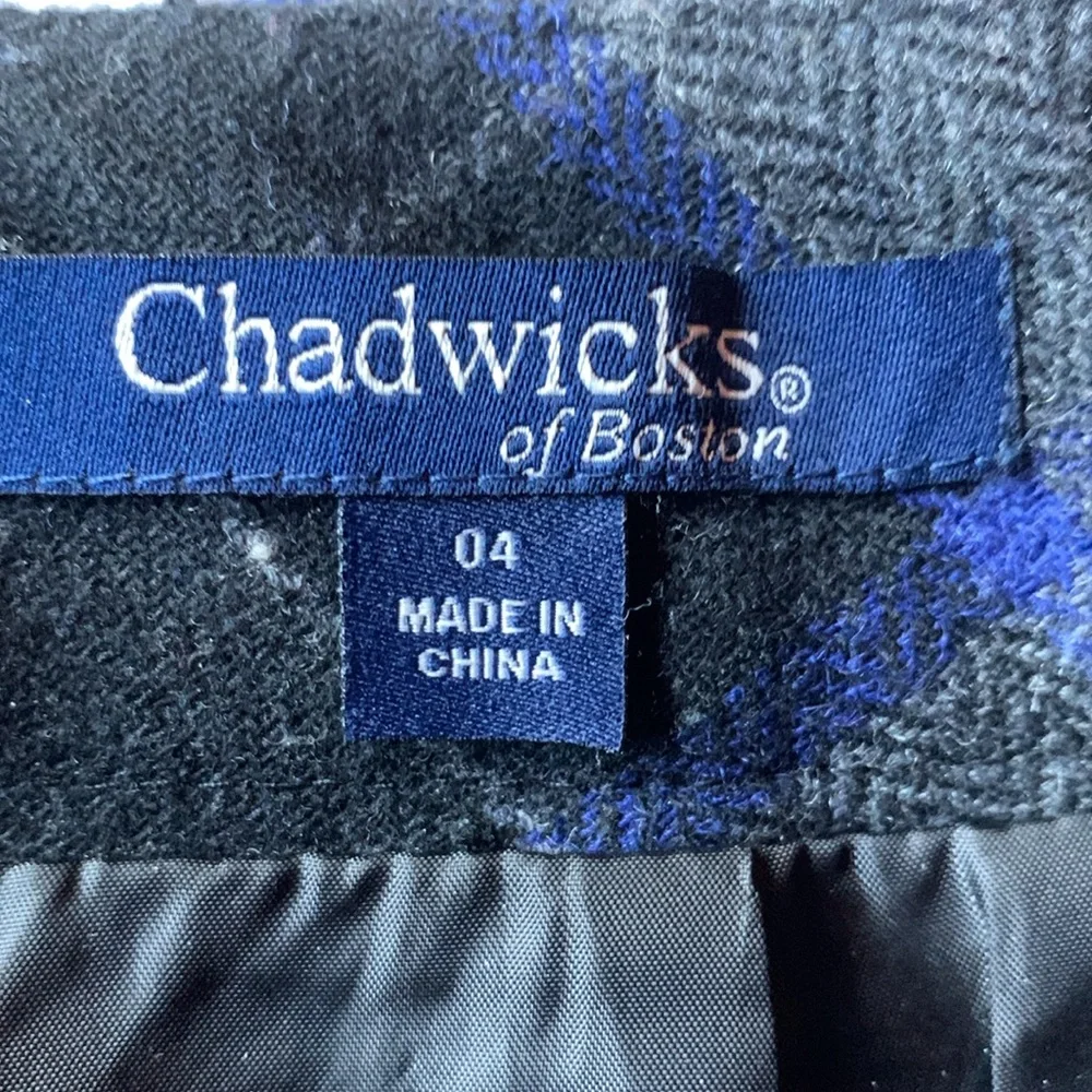 Chadwick’s of Boston womens wool blend plaid pencil skirt size 4 academia preppy